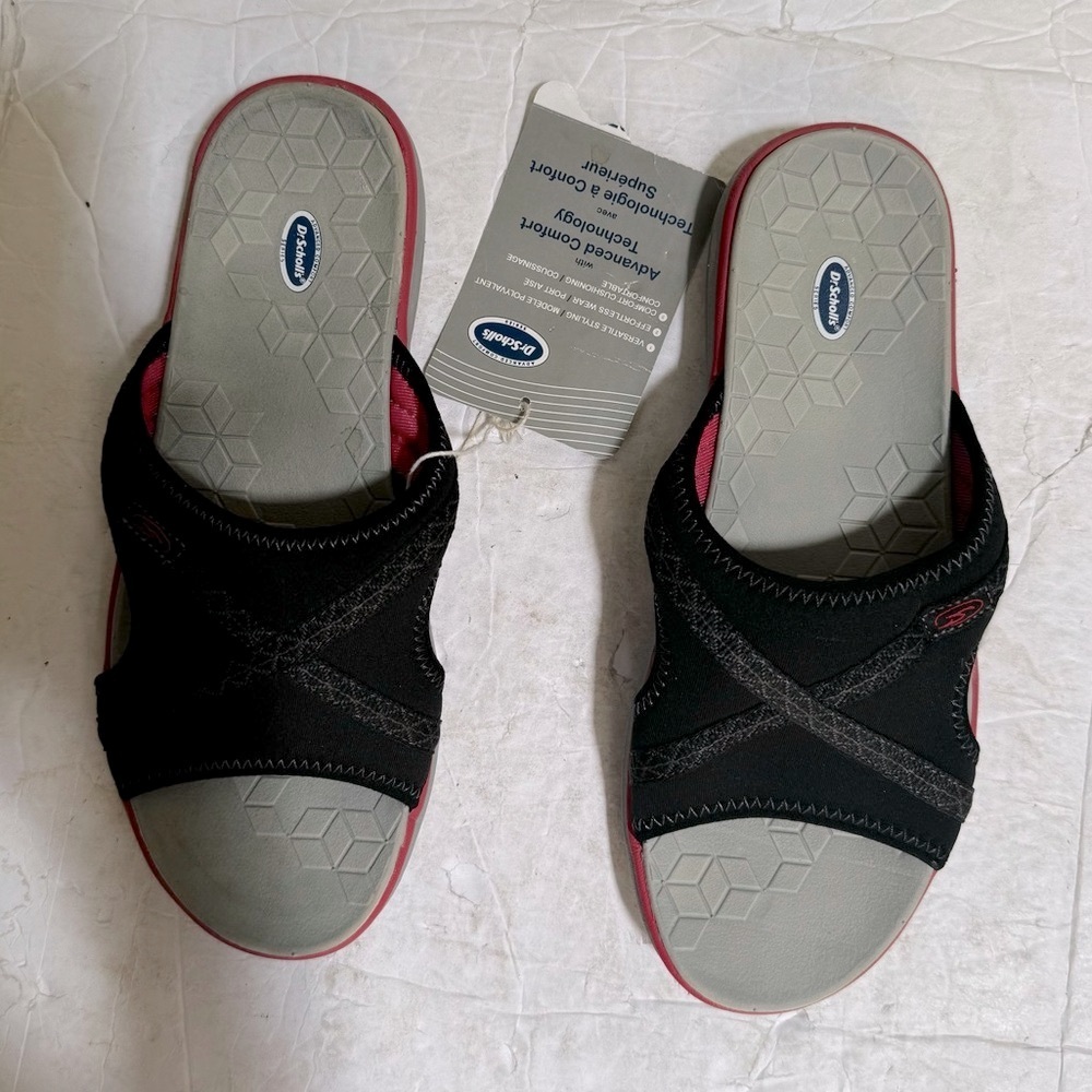 Dr SCHOLL'S NEW Comfort‎ Memory Sole Lightweight Sandal Slides Shoes Fabric Arch - Picture 2 of 14